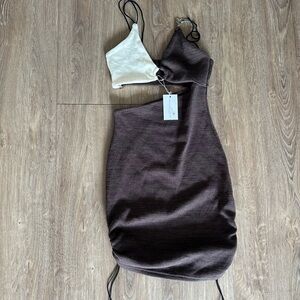 Outcast Brown and Cream Dress